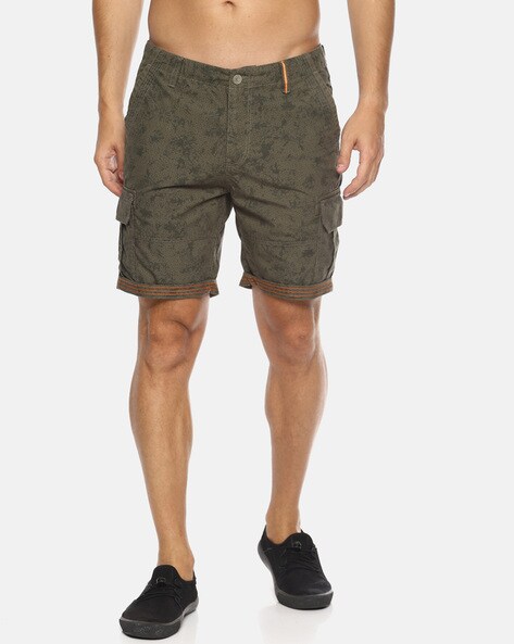 mens slim fit camo shorts