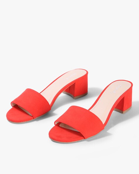 open toe chunky heel sandals