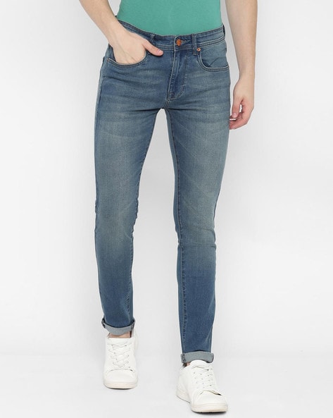 People Men Mid-Wash Skinny Fit Jeans