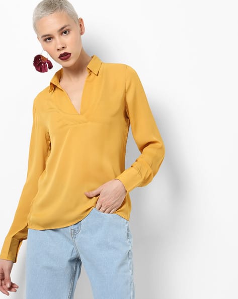 mustard yellow tops online