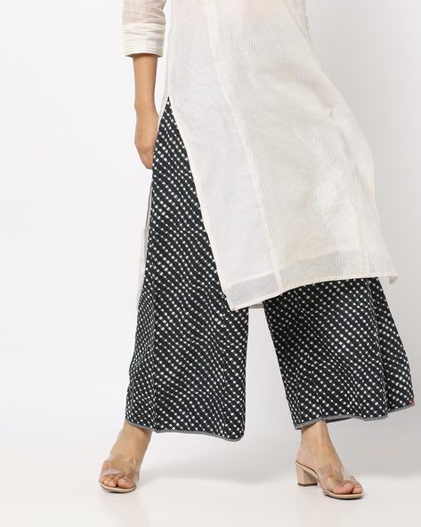 Printed Palazzo with Drawstring Waist Price in India