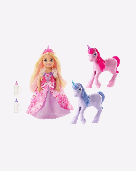 unicorn and doll set