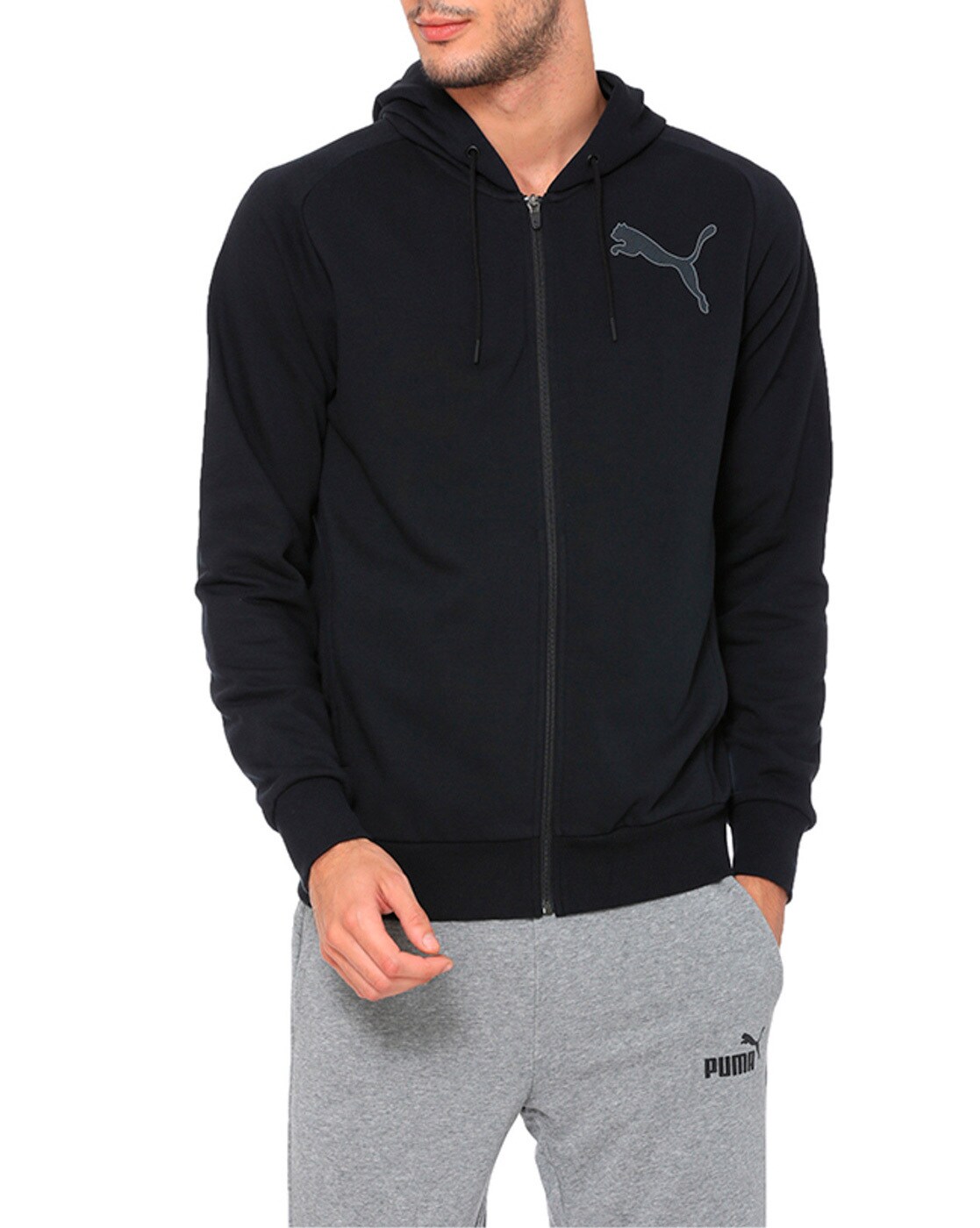 puma zip front hooded jacket