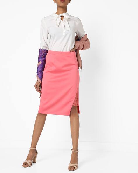 High-Rise Pencil Skirt with Side Slit