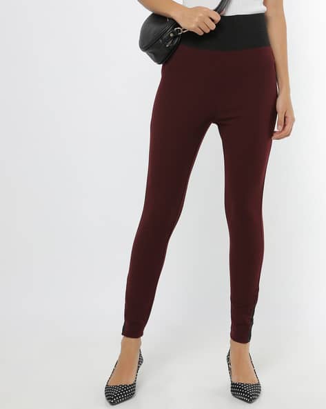 Buy Wine Leggings for Women by AJIO 