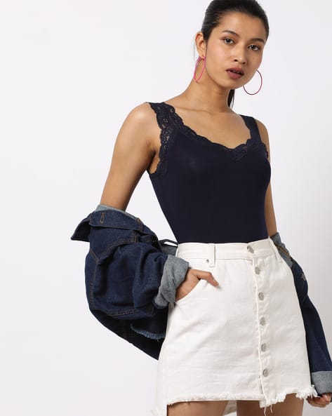 Buy DNMX Camisole with Lace Strap Online | Ajio.com