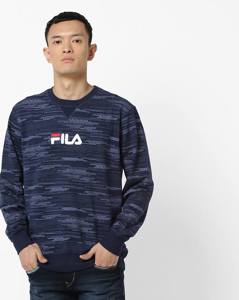 navy blue fila sweatshirt