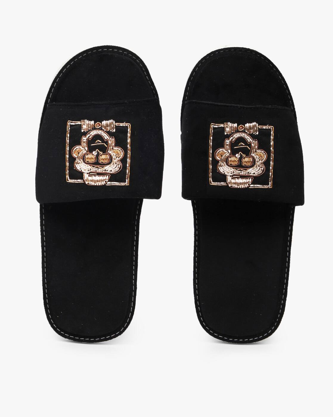 Buy Black Flip Flop u0026 Slippers for Men by Modello Domani Online | Ajio.com