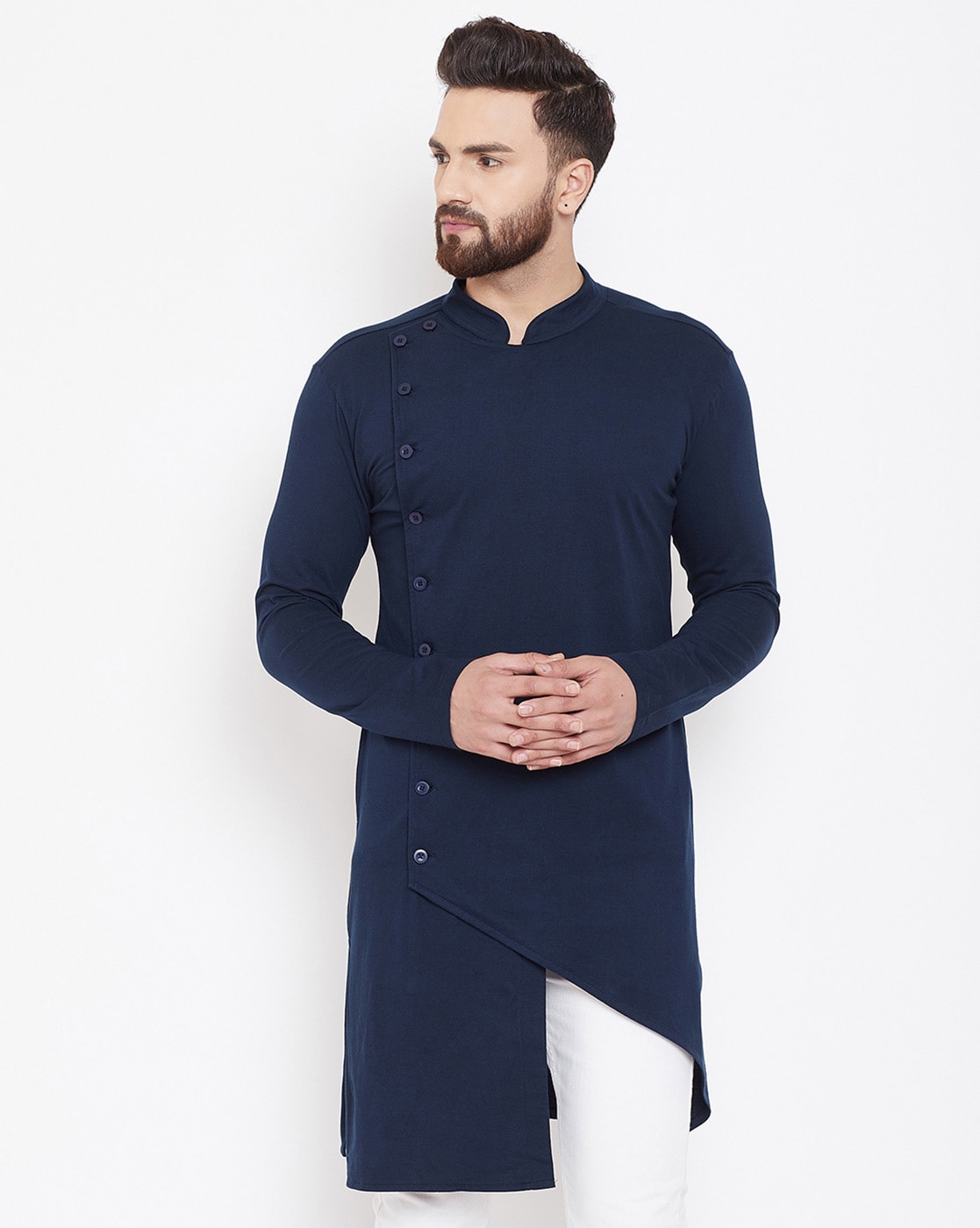 Asymmetrical clearance kurta men