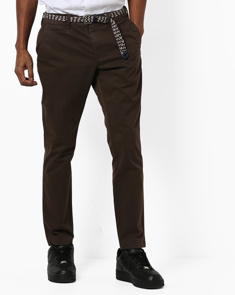 Buy Olive Trousers & Pants for Men by NETPLAY Online