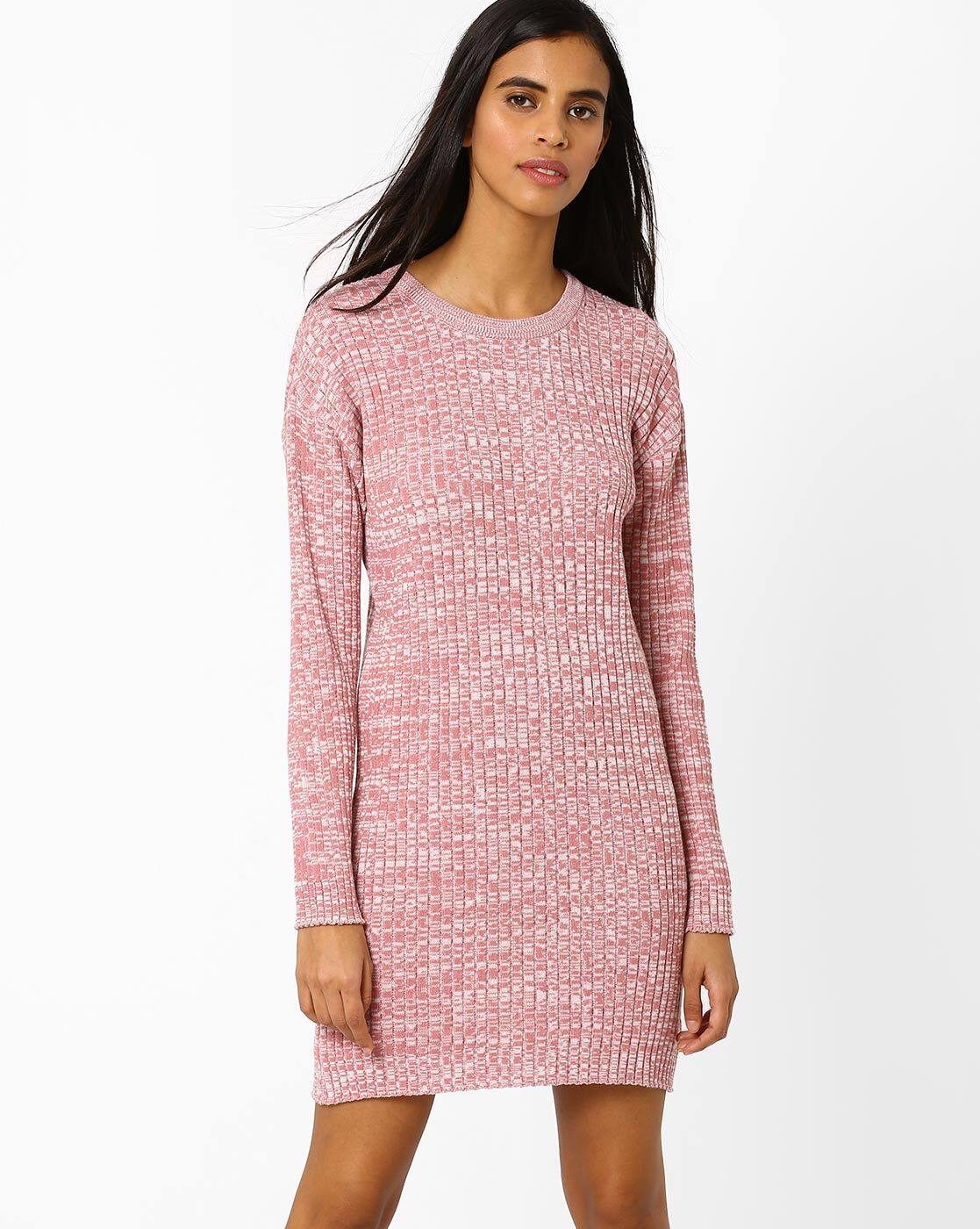 pink ribbed dress