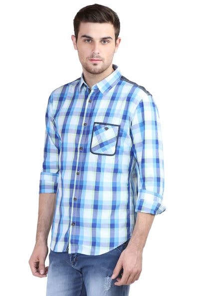 Buy Blue WITH Checked Shirt | AJIO