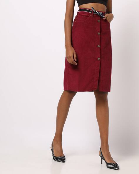 button wrap skirt