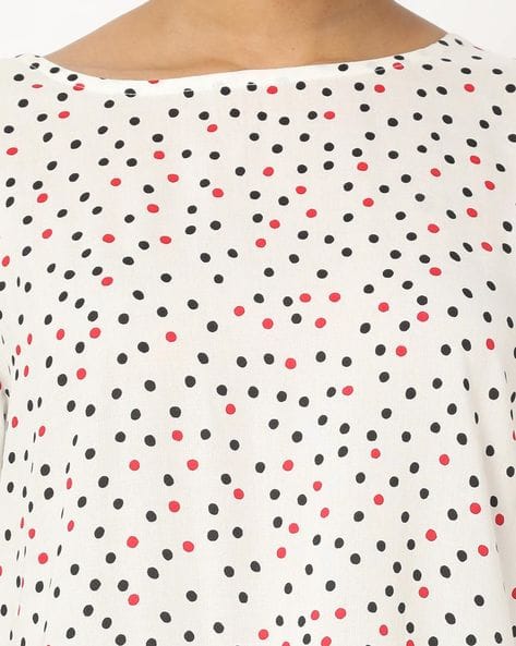 Polka-Dot Print Fit & Flare Dress (Image - 1)