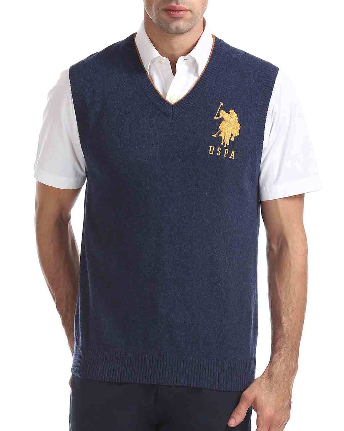 us polo sleeveless sweater