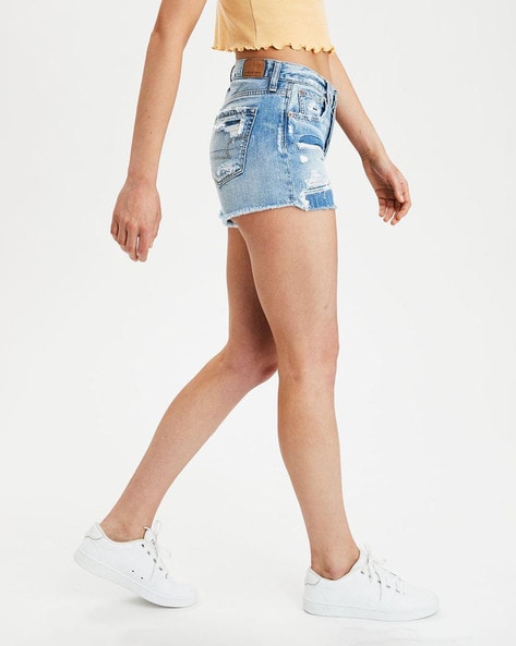 Buy Womens Shorts Skinny Denim Hot Pants High Waisted Raw Hemline Online at  desertcartINDIA
