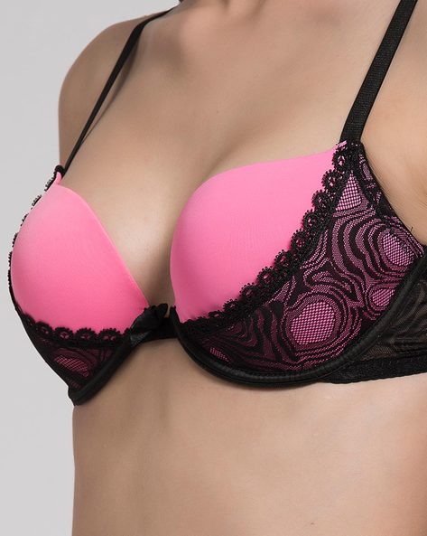 Buy Pink & Black Bras for Women by MakClan Online