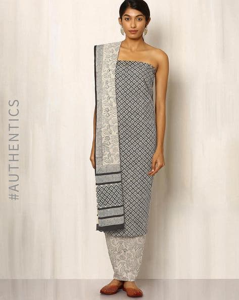 Buy Indie Picks Bagru Print Cotton Dress Material Online