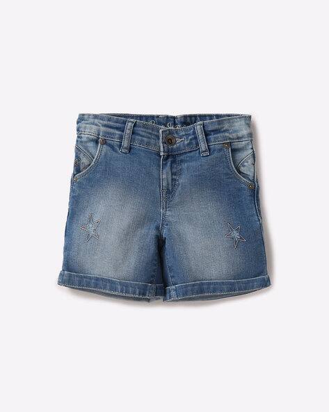Denim Shorts True Blue Pepe Jeans Embroidery Pepe Jean Shorts