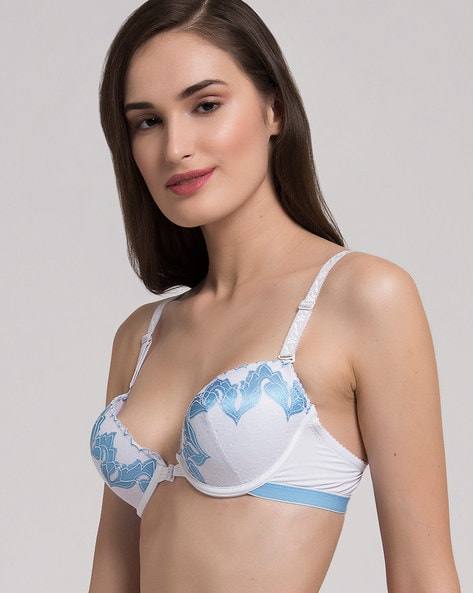 Lightly-Padded Printed Front Closure Bra