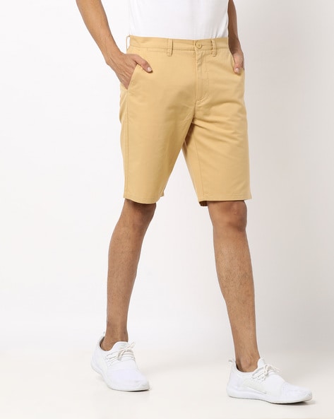 athletic fit khaki shorts