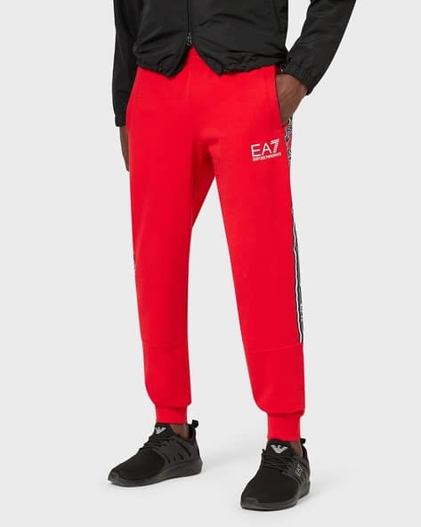 emporio armani all over print track pants