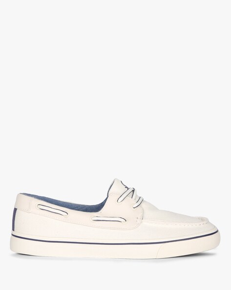 Mens white canvas boat shoes cheap