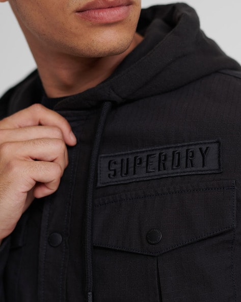 superdry tailored fit hooded shirt