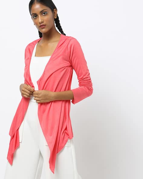 Buy Coral Pink Shrugs u0026 Jackets for Women by Trend Arrest Online | Ajio.com