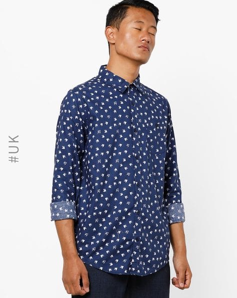 BRAVE SOUL Printed Shirt with Patch Pocket