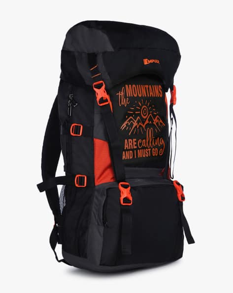 orange travel backpack