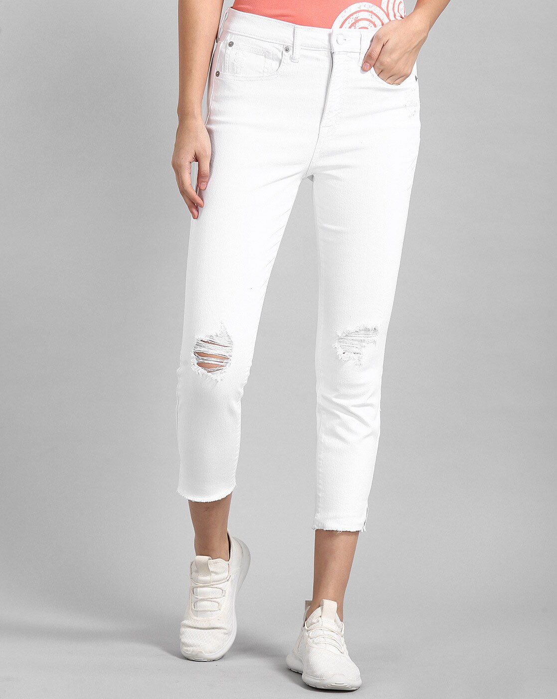 gap high waisted white jeans