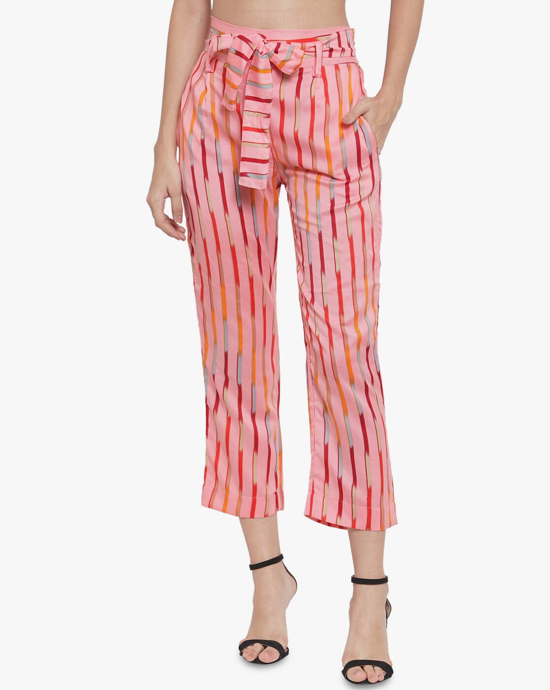 striped pink pants