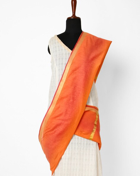 Ombre-Dyed Dupatta with Contrast Border Price in India