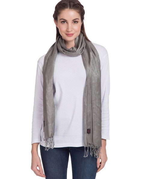 Textured Stole with Fringes Price in India