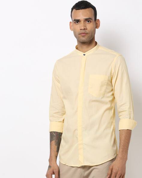 mens pastel yellow shirt