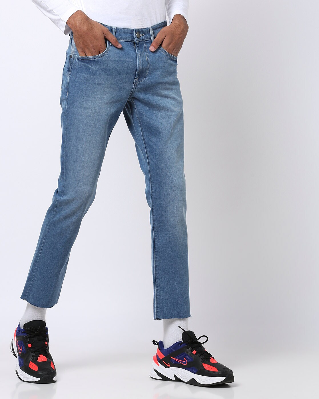 cropped slim fit jeans