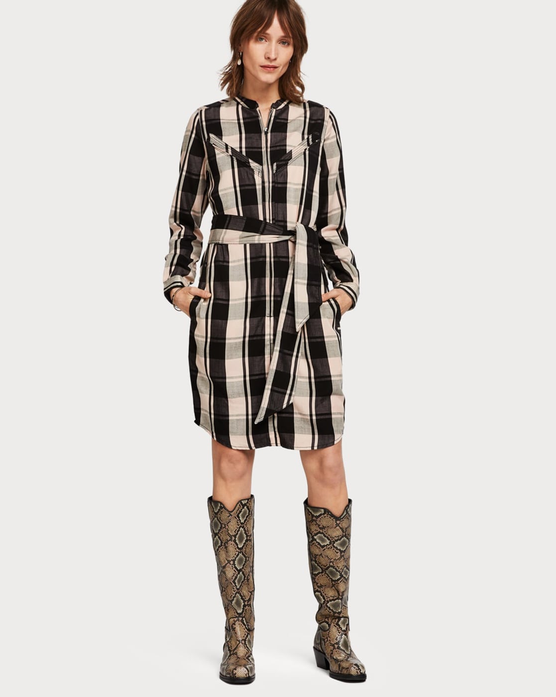 zip up shirt dress