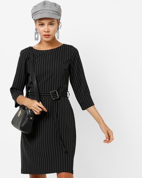 black fabric belt for dress