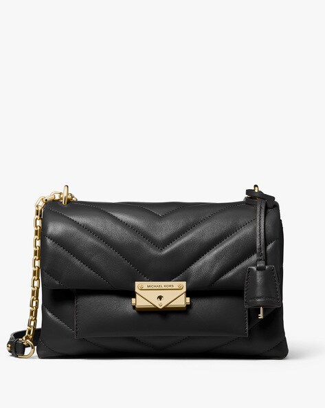 Buy Michael Kors Textured Sling Bag with Chain Strap | Black Color Women |  AJIO LUXE