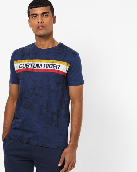 Typographic Print Extra Slim Fit Crew-Neck T-shirt