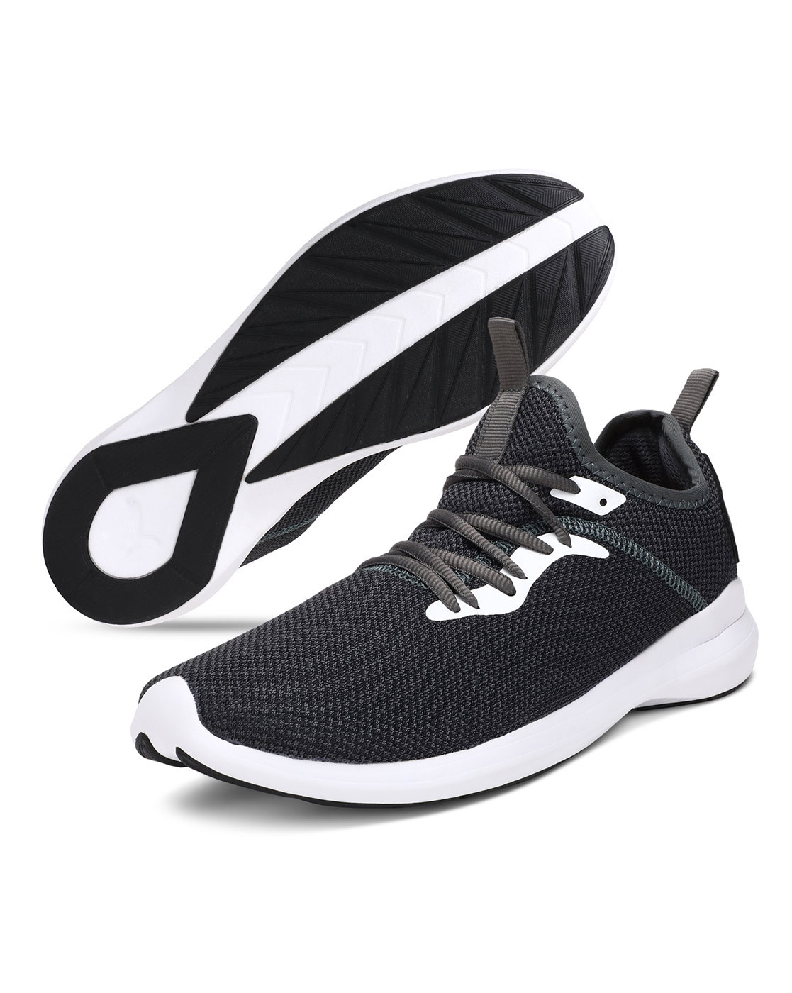 puma men grey running shoes
