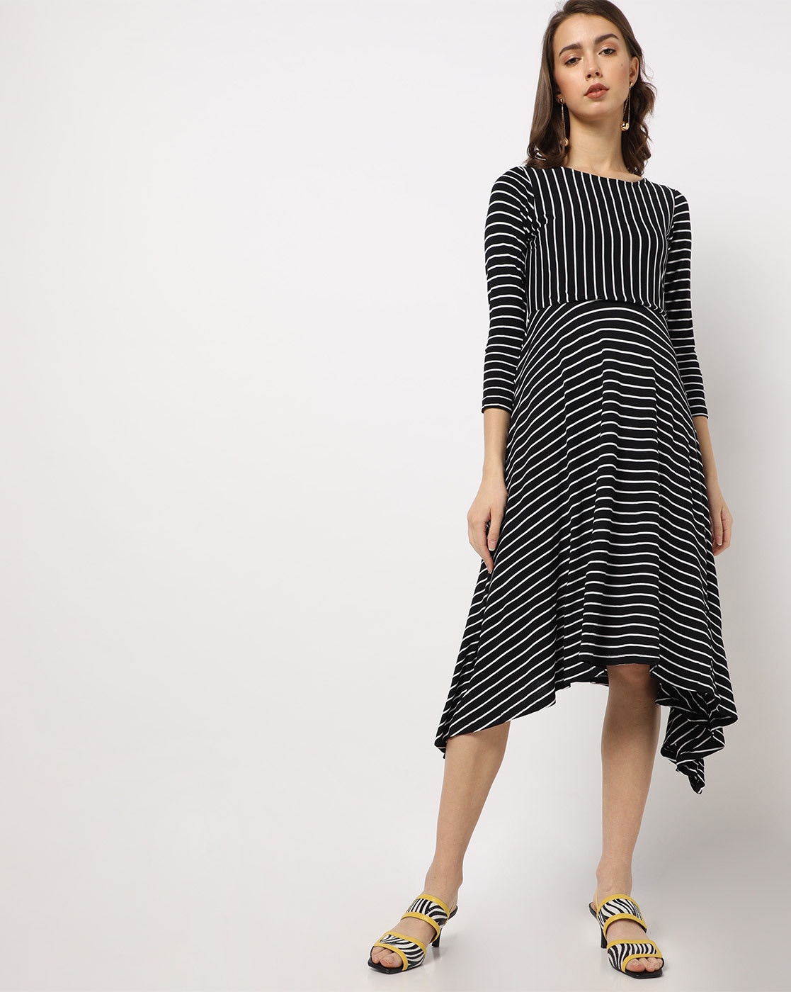 uneven hemline dress