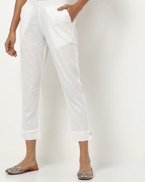 Buy online Women Solids Ankle Length Trousers from bottom wear for Women by  Aurelia for ₹450 at 55% off