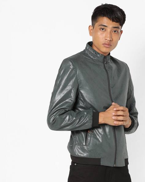 ajio leather jackets mens