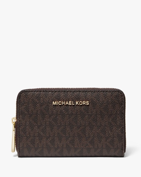 Buy Michael Kors Jet Set Travel Small Top Zip Coin Pouch with ID Holder in  Saffiano Leather (Black with Gold Hardware) at Amazon.in
