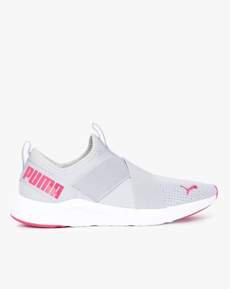 puma grey pink shoes