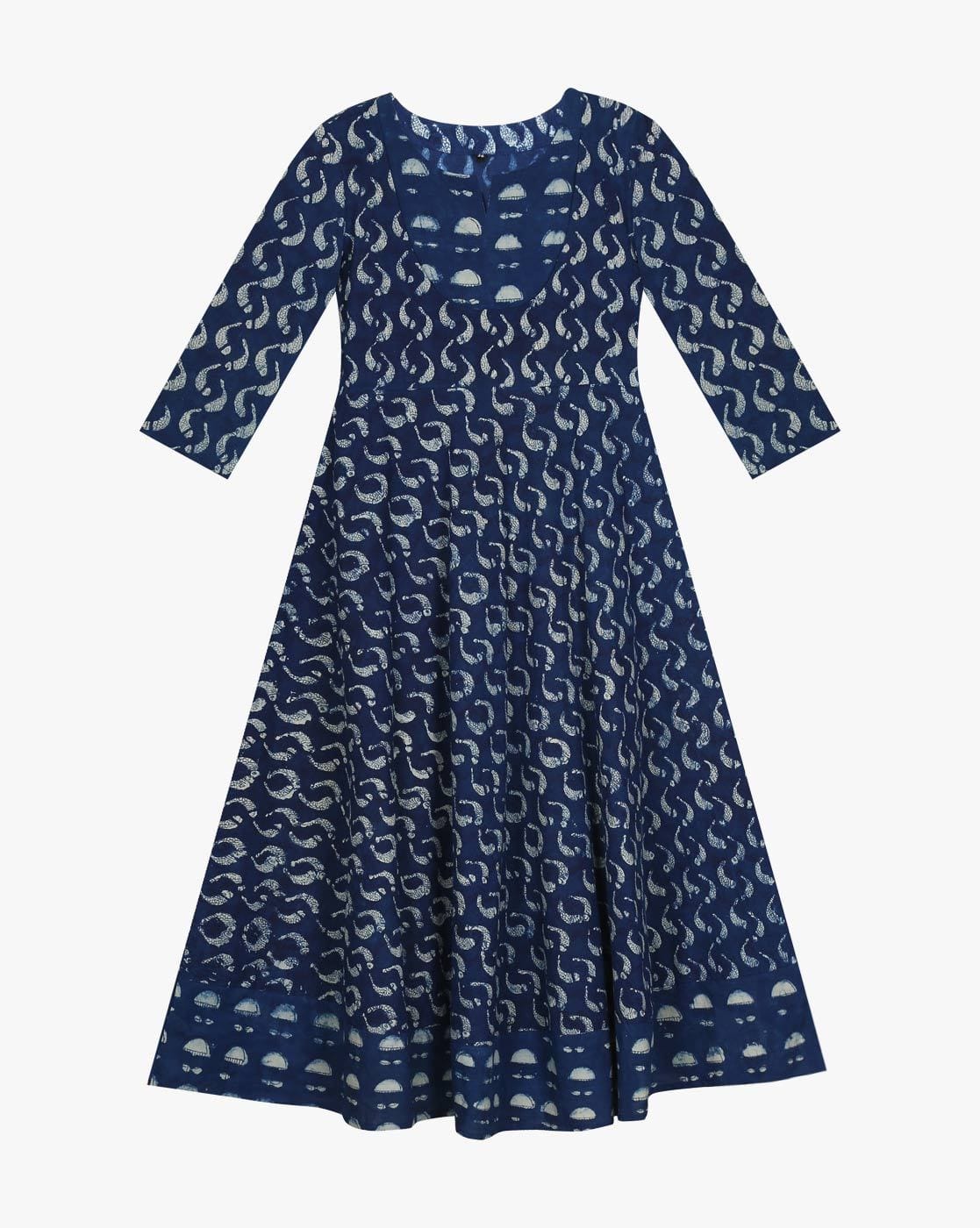 indigo colour frock