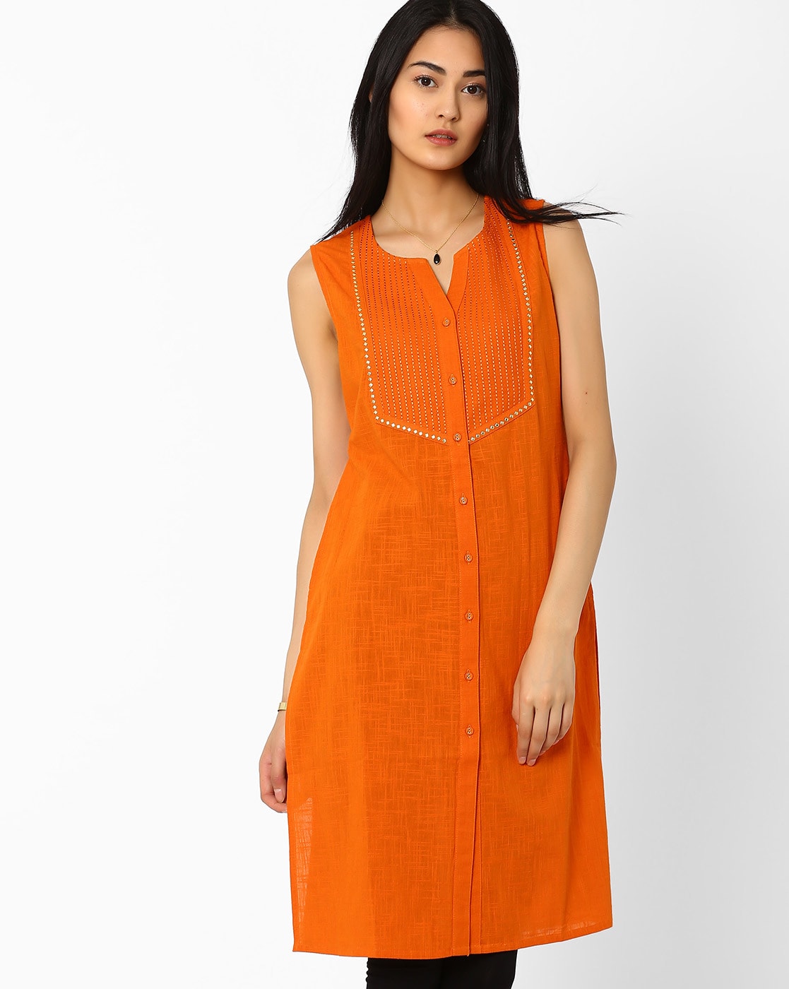 Black Beauty Orange and White Combination Silk Kurti : Amazon.in: Fashion