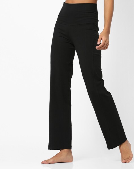 black high waisted track pants